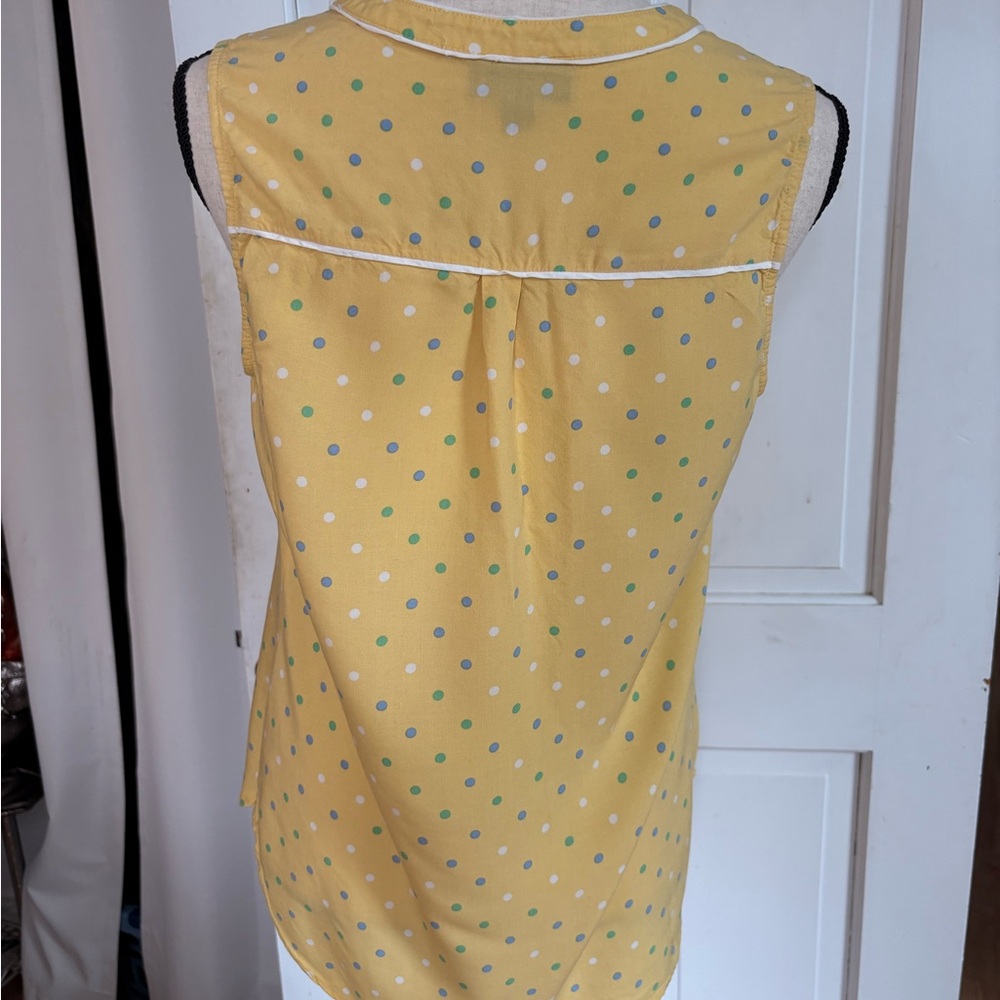 Modcloth Yellow Polka Dot Sleeveless Blouse - Picture 2 of 5